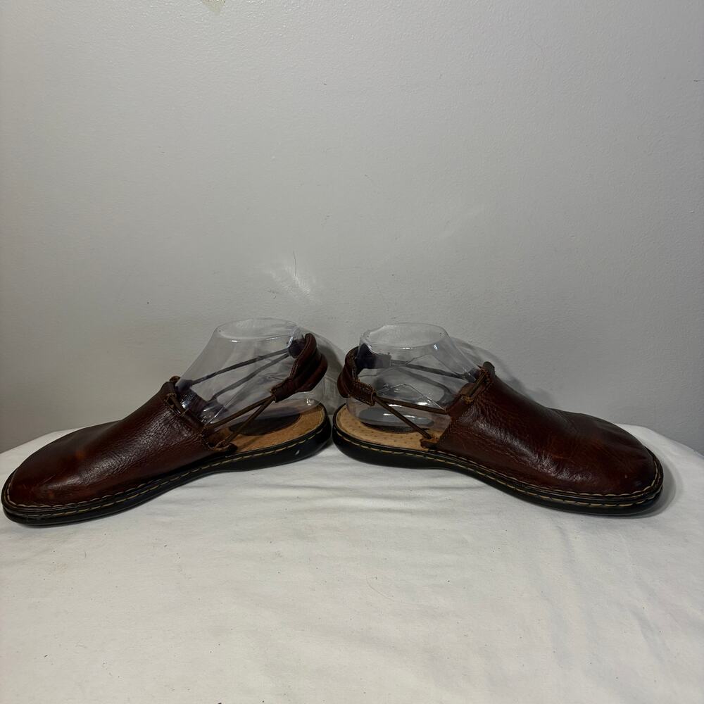 Born Shoes Slingback Brown Leather Boho Hippie Grunge Comfort Casual Mules 9M - Picture 2 of 9